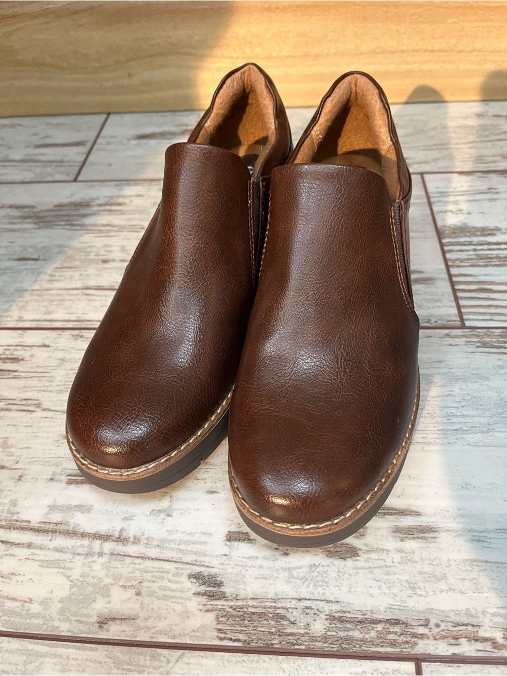 Eurosoft Fabri Wedge Slip On Loafer Boots Womens 7.5M Dark Brown Comfort - Picture 3 of 13